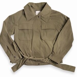 Bagatelle Collection NY Women's L Utility Military Cropped Belted Jacket